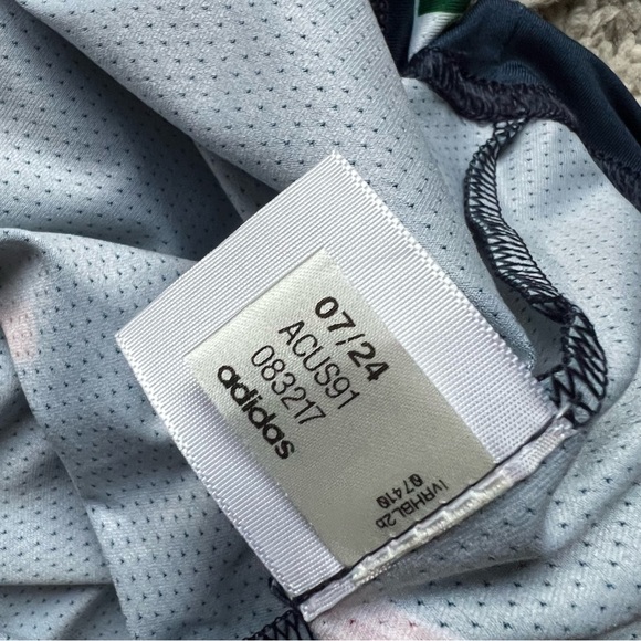 Adidas Polo Shirt Navy Blue North America Flags Print Mazda Logo Men’s Large - Picture 11 of 13